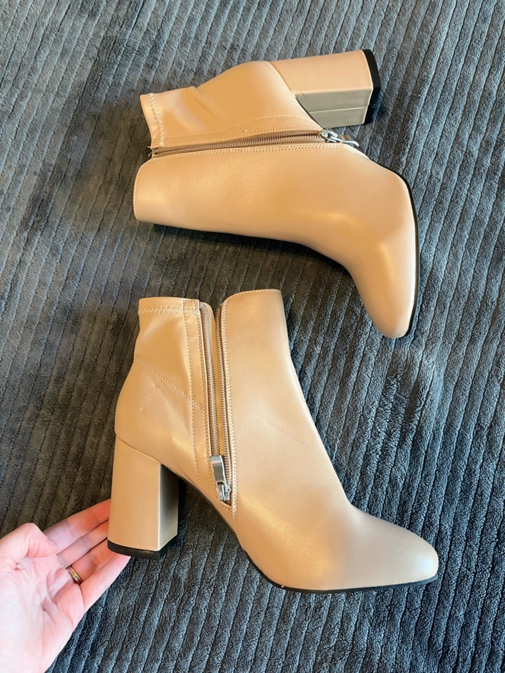 MIA Beige Block Heel Ankle Booties | Size 9 NEW - Picture 4 of 6